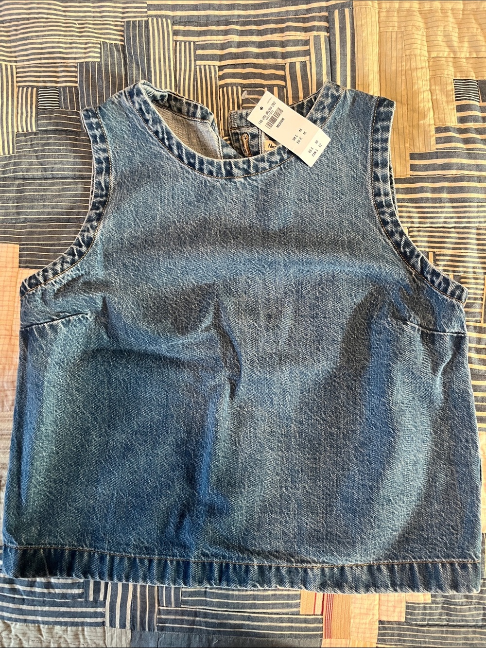 Abercrombie & Fitch Blue Denim Tank Top size Medium